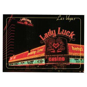 Lady Luck Gambling Casino Hotel Vintage Postcard Las Vegas Nevada 2US NV 232